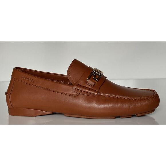 VERSACE Men\'s Brown Calf Leather Driver Shoes 7.5 US (40.5 Eu) DSU6014 main image 6
